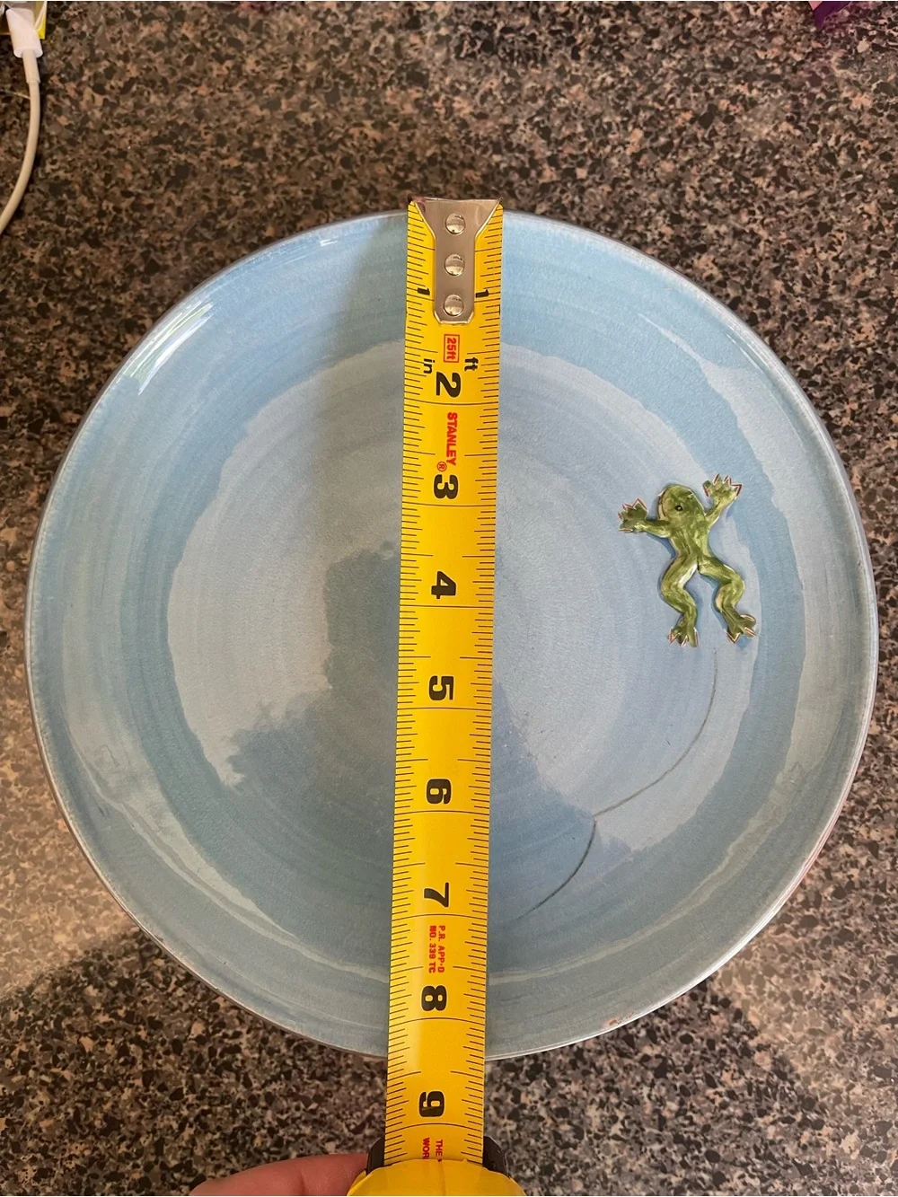 Set of 4 Pottery Barn Blue Raised Frog Salad Plates